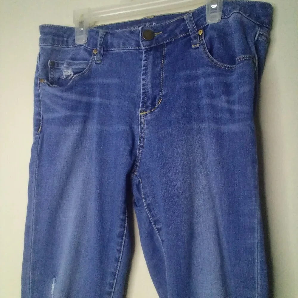 Articles Of Society Jeans 29 Women Cropped Raw Hem Distressed Blue